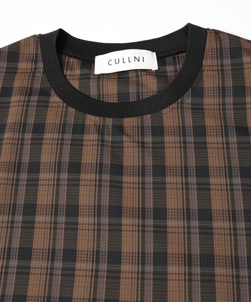 トップス cullni check pull over CULLNI Sheer Tile Check Drawstring Pullover メンズ