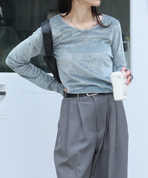 NOGLE tシャツ 「NOGLE/ノグル」シアーベロアプルオーバー