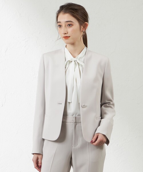 AMACA（アマカ） ジャケット ノーカラージャケット トリアセテート