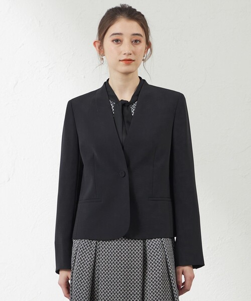 AMACA（アマカ） ジャケット ノーカラージャケット トリアセテート