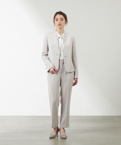 アマカ　セットアップ　スーツ　ジャケット　パンツ　ノーカラー　AMACA AMACA（アマカ） ジャケット ノーカラージャケット トリアセテート