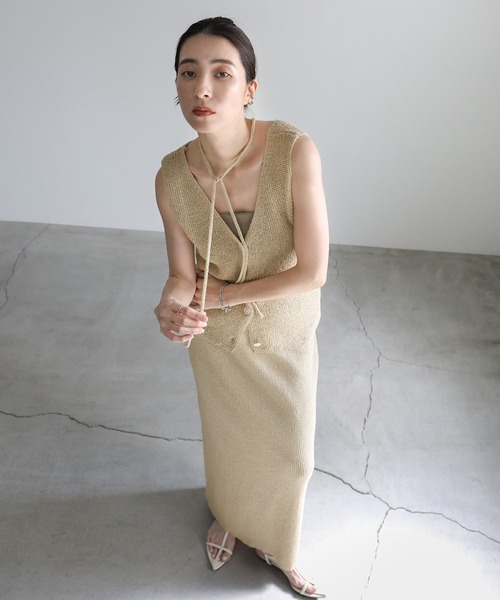 select MOCA（セレクトモカ） ベスト ジレ ループタイVネックニット