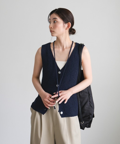 select MOCA（セレクトモカ） ベスト ジレ ループタイVネックニット