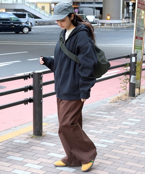 00s ワンショルダーバッグ　ドローコード　sphinx ブラウン　ナイロン GERRY（ジェリー） ショルダーバッグ 別注 ロゴ刺繍ナイロンドロー