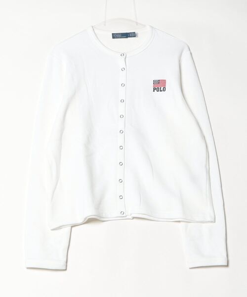 カーディガン ロゴ フラッグ フレンチ テリー カーディガン レディース RALPH LAUREN｜ロゴ フラッグ フレンチ テリー カーディガン