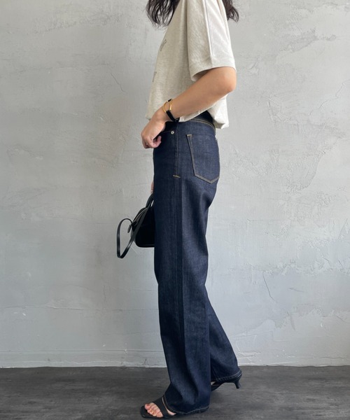 ★極美品YANUK Lea 濃紺ハイウエスト ワンウォッシュ ストレッチ 23 YANUK（ヤヌーク）の「[YANUK/ヤヌーク] LEA ハイウエスト