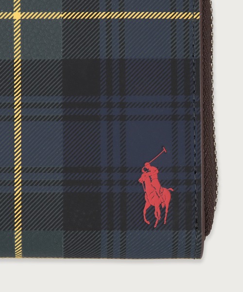 【新作・美品・現行販売品】ポロ ラルフ ローレン ゴードンプリント Lジップ財布 POLO RALPH LAUREN 財布 ゴードンプリント Lジップ ビル