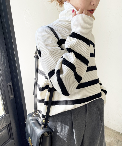 新品☆Spick＆Span☆タートルネックニット☆ ブルー Spick＆Span（スピック アンド スパン） 「Spick & Span