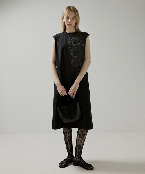 LE CIEL BLEU ノースリーブワンピース ドレス LE CIEL BLEU ワンピース シルキーバックオープンドレス / Silky