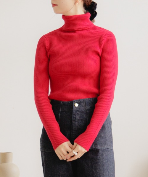 タートルネックフラワーマーケット赤　サイズ18 タートルネックフラワーマーケット赤 サイズ18 flower タートルネック