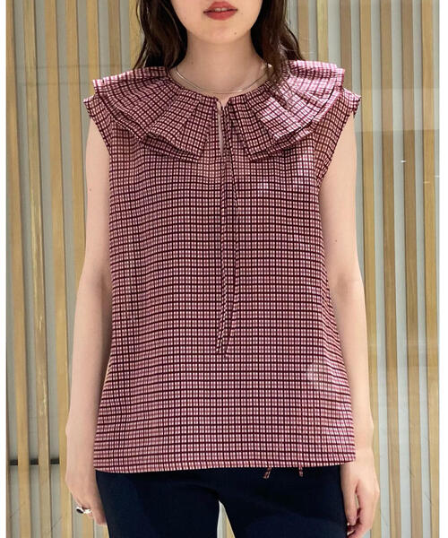 「TOMORROWLAND collection」 ノースリーブシャツ 36 レッド系その他 レディース