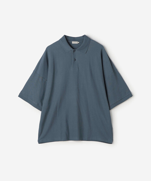 【美品】handvaerkコットンピケ ビッグポロシャツ M ブラック handvaerk | コットンピケ ビッグポロシャツ MEN