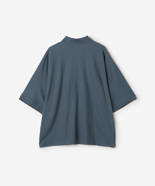 【美品】handvaerkコットンピケ ビッグポロシャツ M ブラック 美品】handvaerkコットンピケ ビッグポロシャツ M ブラック