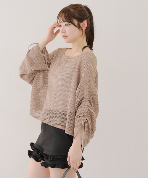 限定１時間❢エルメス　プルオーバー　セーター　茶色 ANOTHER BRANCH OLIVE des ニット セーター メッシュドロスト