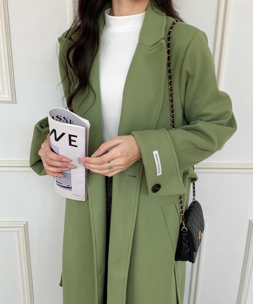 「ECLIN」 チェスターコート FREE ブラウン レディース_画像9