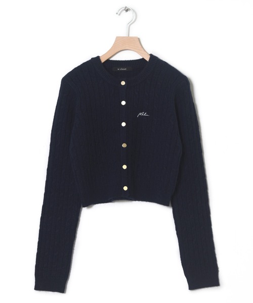 「w closet」 ニットカーディガン FREE ネイビー レディース_画像5