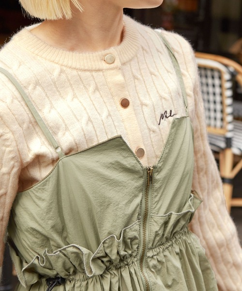 「w closet」 ニットカーディガン FREE ネイビー レディース_画像9