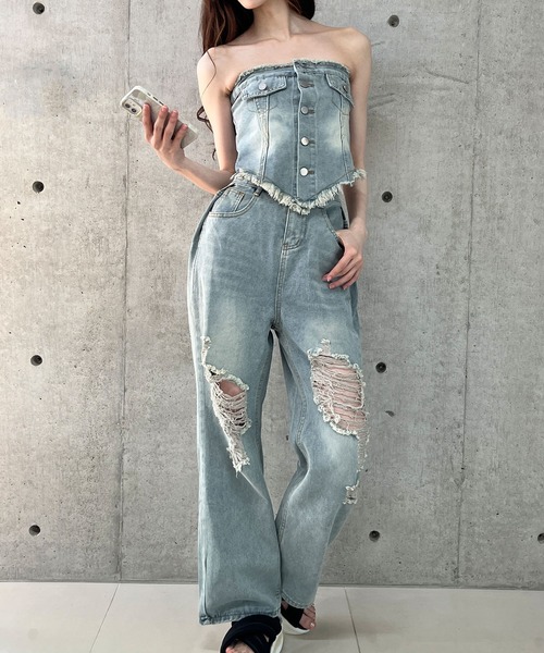 最終値下げ！！Naptime デニムセットアップ 24SS 24SS my beautiful landlet デニムセットアップ】 - メルカリ