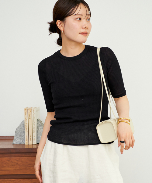 ニット セーター 「追加」whisper rib sheer プルオーバー レディース plage ニット セーター 「追加」whisper rib sheer プルオーバー