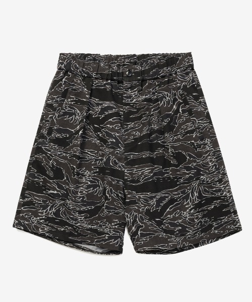 NoRemid リジット バギー ジョガーパンツ ショーツ ブラック L rehacer（レアセル） パンツ : Tiger Joint Camo Shorts / タイガー