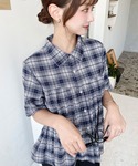 ブラウス シャツ 夏 半袖 シャーリングビスチ...の詳細画像4