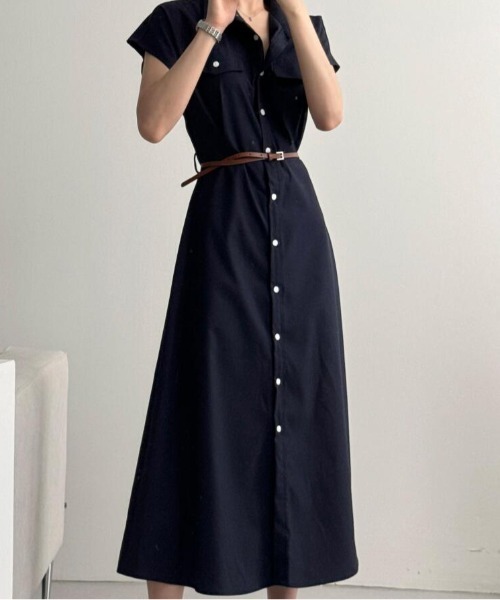 OzzCroce黒いフロントボタンロングシャツ OzzCroce黒いフロントボタンロングシャツ 2019 AUTUMN OZZ CROCE