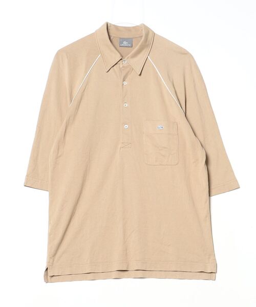 LACOSTE 「LACOSTE」 刺繍7分袖ポロシャツ 4 ベージュ メンズ