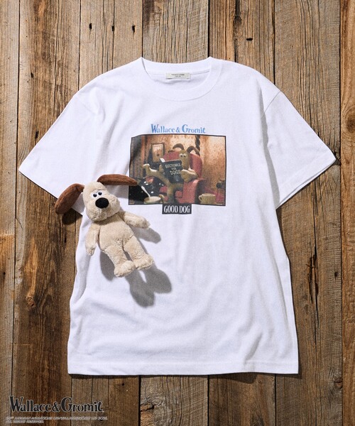 tシャツ Wallace ＆ Gromit/ウォレスとグルミット 「Wallace ＆ Gromit」 Gromit Tシャツ/ウォレスとグルミット Wallace and Gromit / ウォレスとグルミット / Tシャツ ホワイト