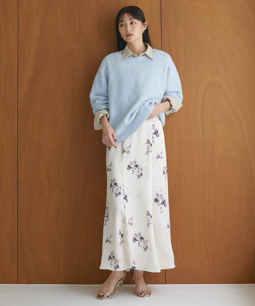 未使用級・近年モデル・完売品✨Sov.　オリジナルフラワー柄バックサテンスカート natural couture スカート 長さ変えれる花柄サテンスカート : ZOZOTOWN