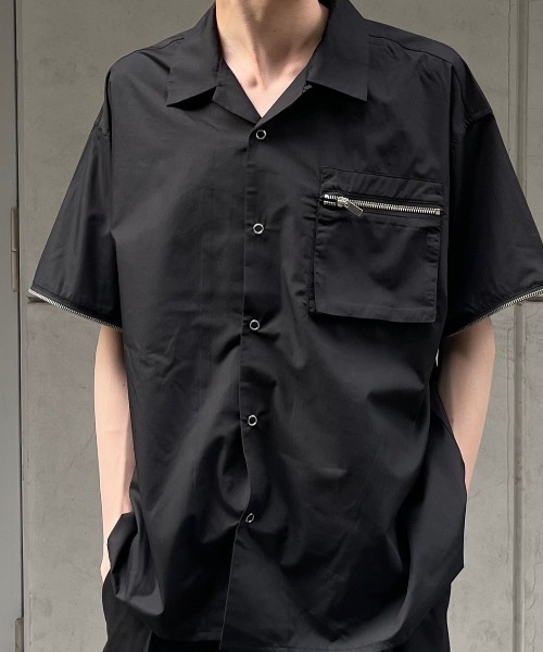 Chikashitsu+（チカシツプラス） シャツ 「CS」2way zip square cut