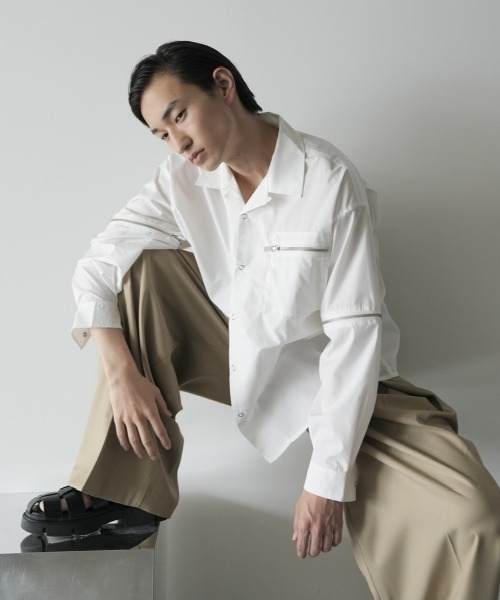 Chikashitsu+（チカシツプラス） シャツ 「CS」2way zip square cut