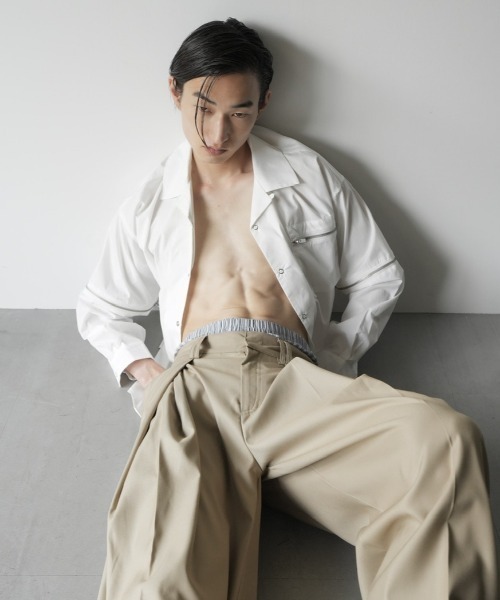 Chikashitsu+（チカシツプラス） シャツ 「CS」2way zip square cut