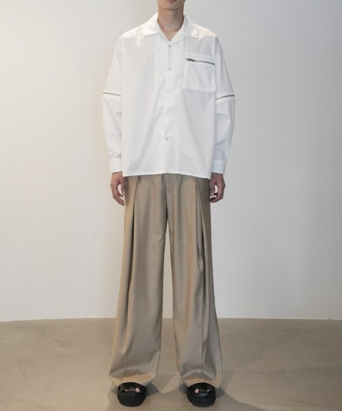 ディーゼル 20SS C-CHAKA シャツ カットオフ 2way 白 XS Chikashitsu+（チカシツプラス） シャツ 「CS」2way zip square cut