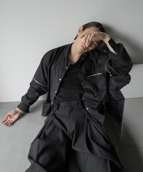 Chikashitsu+（チカシツプラス） シャツ 「CS」2way zip square cut