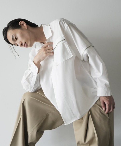 専用出品 cs Tシャツ2種 Chikashitsu+（チカシツプラス） シャツ 「CS」2way zip square cut