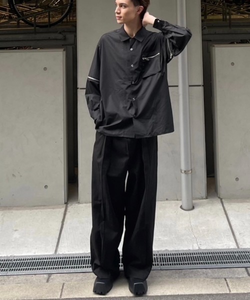 SEE ALL スクエアシャツ 38 MENS】Square Pocket Shirts KAR ロングスリーブシャツ ワイド