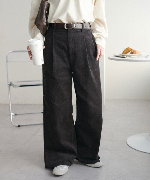 Discoat（ディスコート） パンツ コーデュロイワイドパンツ レディース