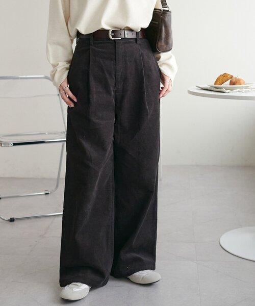 Discoat（ディスコート） パンツ コーデュロイワイドパンツ レディース