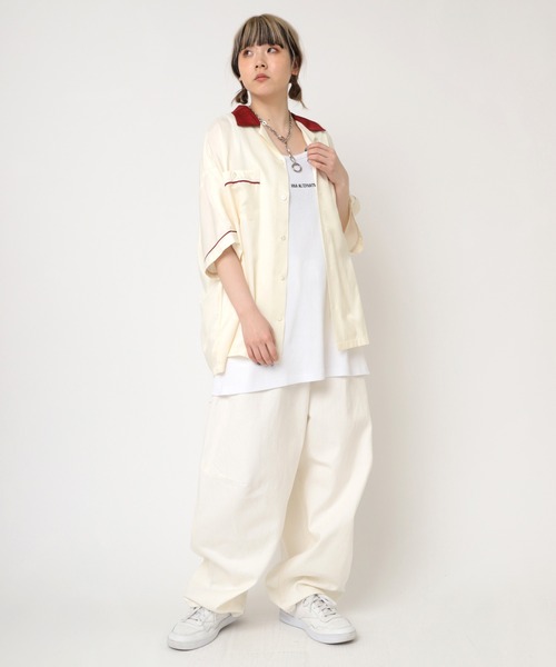 「RNA」 半袖ブラウス MEDIUM サックスブルー レディース_画像3