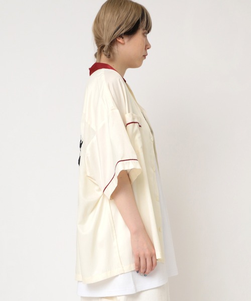 「RNA」 半袖ブラウス MEDIUM サックスブルー レディース_画像8