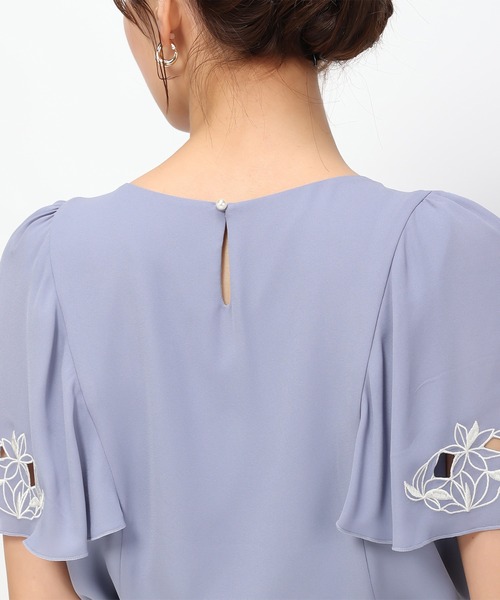 「MISCH MASCH」 半袖ブラウス フリ- ブルー レディース_画像5