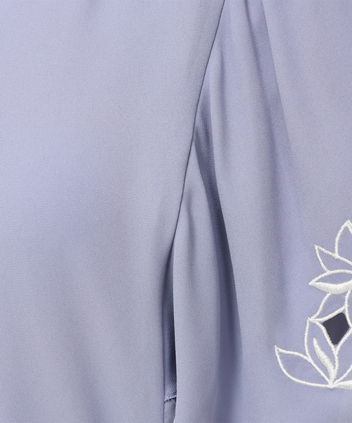 「MISCH MASCH」 半袖ブラウス フリ- ブルー レディース_画像8