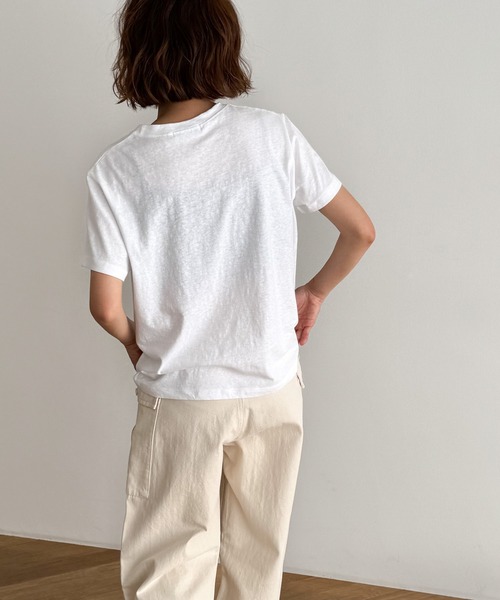 「CANAL JEAN」 半袖Tシャツ ONE SIZE ベージュ レディース_画像3