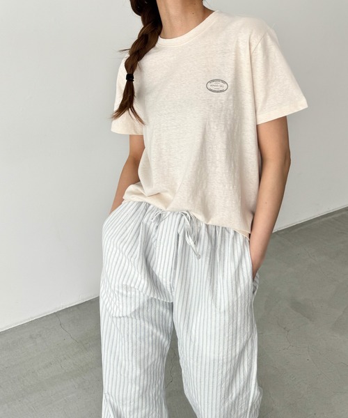 「CANAL JEAN」 半袖Tシャツ ONE SIZE ベージュ レディース_画像5