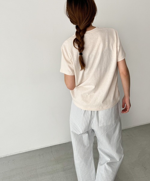 「CANAL JEAN」 半袖Tシャツ ONE SIZE ベージュ レディース_画像6