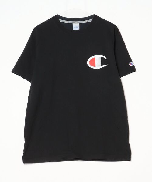 Champion（チャンピオン） 刺繍半袖Tシャツ X-LARGE ブラック メンズ