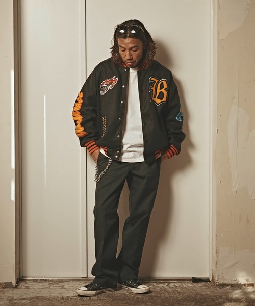 ALL RUNS スタジャン フェイクメルトン サガラワッペンスタジャン