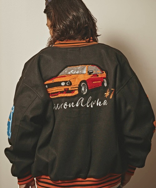 ALL RUNS スタジャン フェイクメルトン サガラワッペンスタジャン