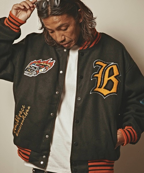 PHATRNK✖️SRVNTZ スタジャン Mサイズ 激レア商品 Fanatics/ファナティクス】サテンスタジャン・ML2322FW0029