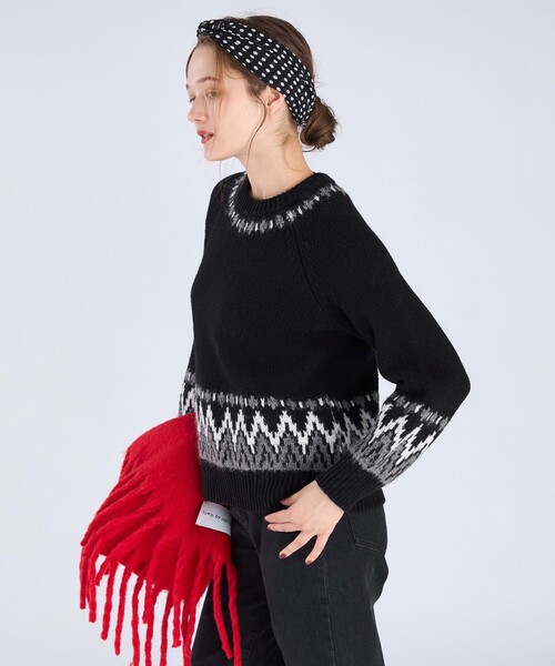 To b. by agnes ニット セーター 「Outlet」ノルディック プルオーバー